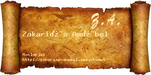 Zakariás Amábel névjegykártya